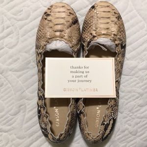 Gibson & Latimer Sage Snake Print Ballerina Flats